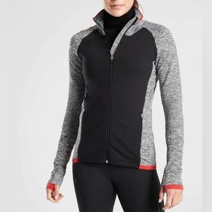 Athleta Andes Hybrid Jacket, Heather Grey and Navy | Size XS